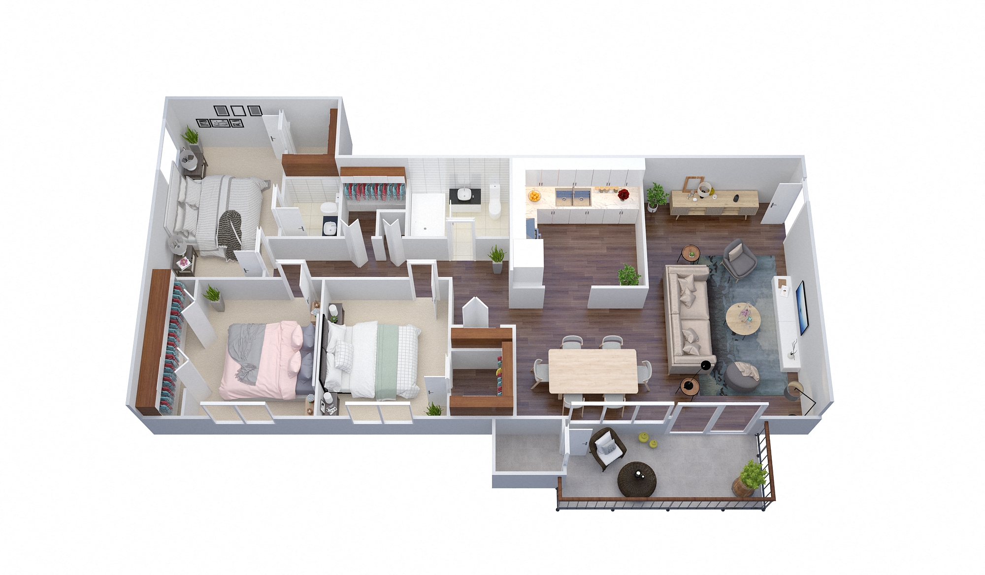Floor plan for 3 beds, 1.5 baths, 1100 sqft